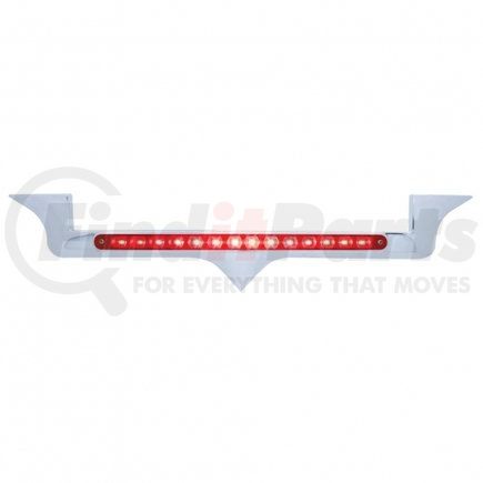 United Pacific 37819 Kenworth Chrome Hood Emblem w/ 14 LED Light Bar - Red LED/Red Lens