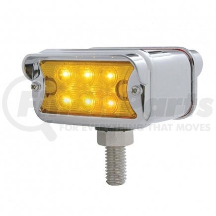 United Pacific 39412 6 LED Dual Function T Mount Double Face Light w/ Horizontal Visor - Amber & Red LED/Amber & Red Lens