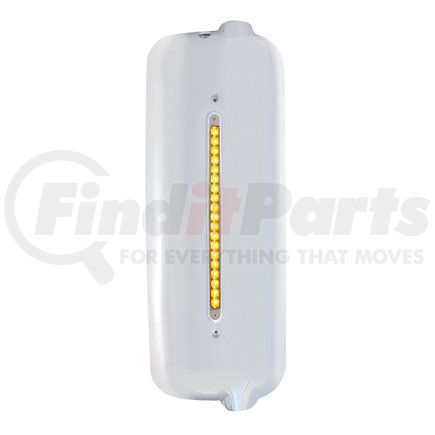 United Pacific 42328 Mirror Cover w/ 19 Amber LED 12" Reflector Light Bar For Pre-2005 Freightliner Century- Passenger - Clear Lens