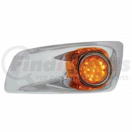 United Pacific 42700 Kenworth T660 Front Bumper Light Bezel w/ 17 LED Watermelon Light (Driver) - Amber LED/ Amber Lens