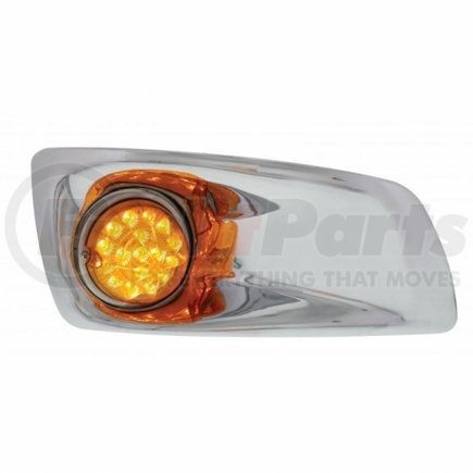 United Pacific 42734 Bumper Light Bezel w/ 17 Amber LED Clear Style Refl. Light For 2007- 17 KW T660- Passenger - Amber Lens