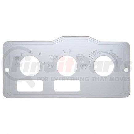 United Pacific 47999 Peterbilt Stainless A/C Control Plate - 2 Square Openings