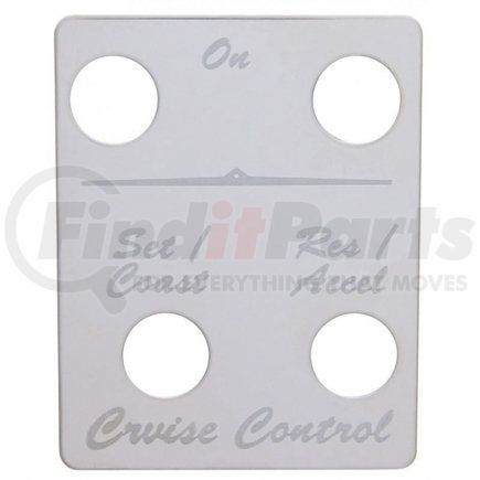 United Pacific 48419 Peterbilt Stainless Switch Plate - Cruise Control (4 Switches)