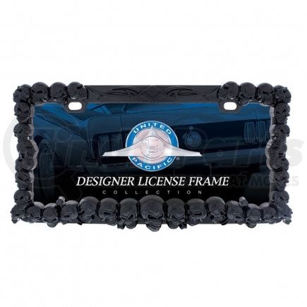 United Pacific 50116 Black Skull License Plate Frame