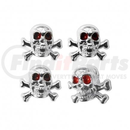 United Pacific 70004 Chrome Skull Valve Caps (4 Pack)