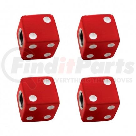 United Pacific 70005 Red Dice Valve Caps w/ White Dots (4 Pack)