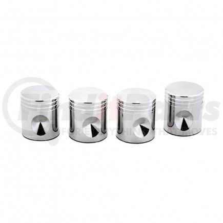 United Pacific 70031 Chrome Piston Valve Caps (4 Pack)