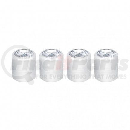 United Pacific 70058 Chrome Round Valve Caps w/ Clear Diamond (4 Pack)