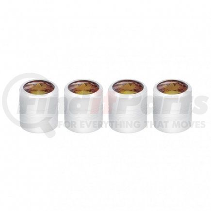 United Pacific 70062 Chrome Round Valve Caps w/ Smoke Diamond (4 Pack)