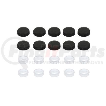 United Pacific 70076 Black Plastic Snap- On Cap #6/#8 Screws (10 Pack)