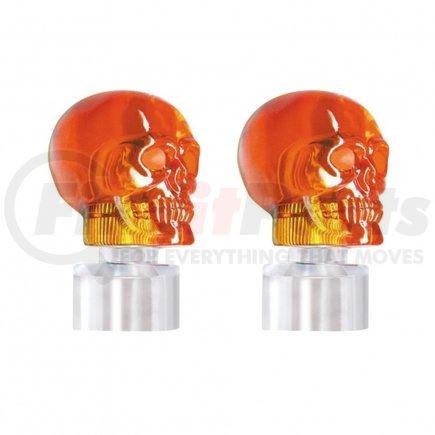 United Pacific 86059 Skull Bumper Guide Top - Amber (2 Pack)