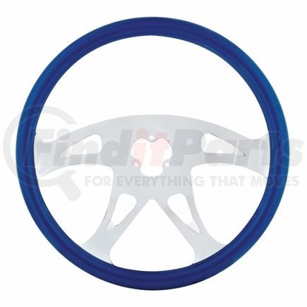 United Pacific 88226 Blue Steering Wheel with Chrome Spokes- "Boss"