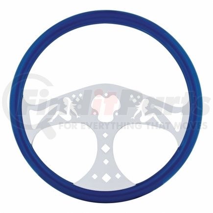 United Pacific 88240 Blue Steering Wheel with Chrome Spokes- "Lady"