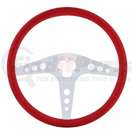 United Pacific 88245 Red Steering Wheel with Chrome Spokes- "GT"