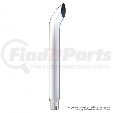 United Pacific C4-65-096 Chrome 96" Angled Stack Pipe 6" to 5" ID