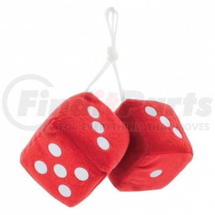 United Pacific C5038R 3" X 3" Classic Fuzzy Dice, Red (Pair)