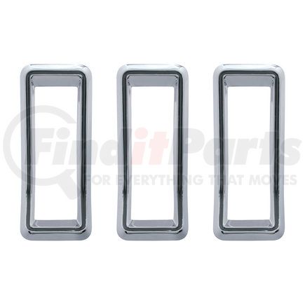 United Pacific F67805 Tail Light Bezels with Black Painted Inner Detail For 1968 Ford Mustang