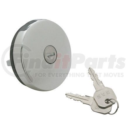 United Pacific S1301 Chrome Vented Locking Gas Cap with Two Keys For Various 1947-71 Chevy and Ford Vehicles