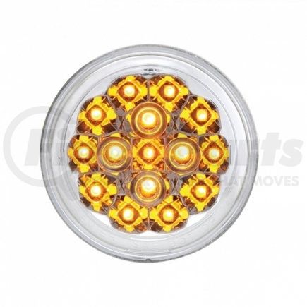 United Pacific 37118 15 LED 2 3/8" Harley Turn Signal Light - Amber LED/Clear Lens
