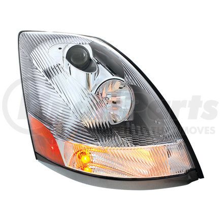 United Pacific 35902 Chrome Headlight for 2003-2017 Volvo VN -Passenger - Competition Series