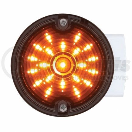 United Pacific 31212 21 LED 3.25" Harley Signal Light w/ Housing - Amber LED/Smoke Lens