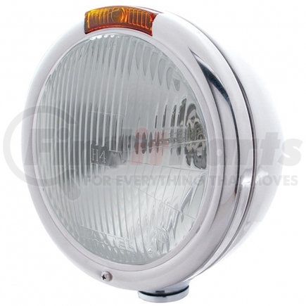 United Pacific 30395 Chrome Classic Headlight H4 Bulb & Turn Signal - Amber Lens