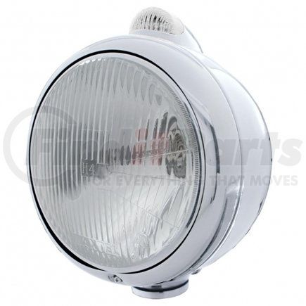 United Pacific 31544 Chrome Guide 682-C Style Headlight H4 & LED Turn Signal - Clear Lens