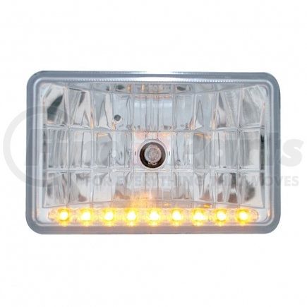 United Pacific 31374 4" X 6" Crystal Headlight w/ 9 Amber LED Position Light - High Beam