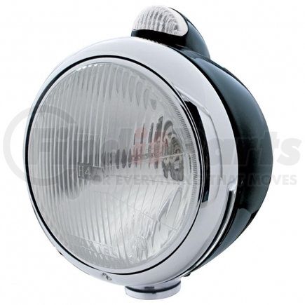United Pacific 31558 Black Guide 682-C Style Headlight H4 & LED Turn Signal - Clear Lens