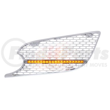 United Pacific 41778 Chrome Air Intake Grille w/ Reflector LED Light For 2013+ Peterbilt 579 (Driver) - Amber LED/Clear Lens