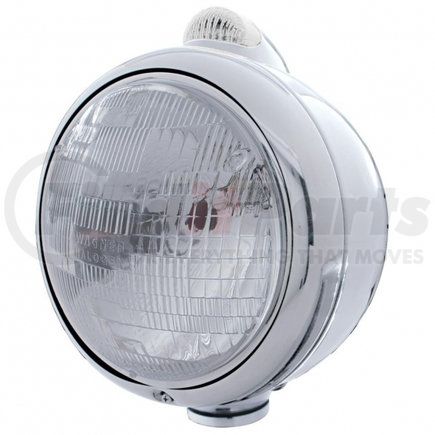 United Pacific 31541 Chrome Guide 682-C Style Headlight H6024 & LED Turn Signal - Clear Lens