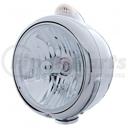 United Pacific 31533 Stainless Steel Guide 682-C Style Headlight Crystal H4 & LED Signal - Clear Lens