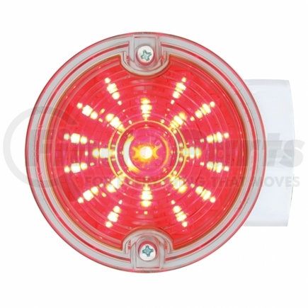 United Pacific 31214 21 LED 3.25" Harley Signal Light w/ Housing - Red LED/Clear Lens