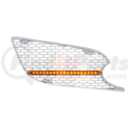 United Pacific 41783 Chrome Air Intake Grille w/ Reflector LED Light For 2013+ Peterbilt 579 (Passenger) - Amber LED/Amber Lens