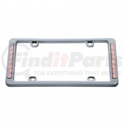 United Pacific 50122 14 LED Chrome License Plate Frame - Red LED/Clear Lens