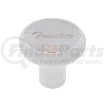 United Pacific 22956 "Tractor" Deluxe Aluminum Screw- On Air Valve Knob w/ Stainless Plaque - Pearl White