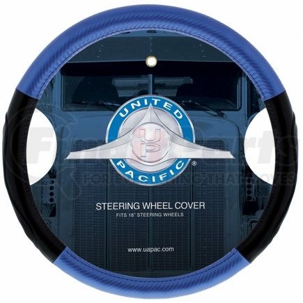 United Pacific 70408 18" Carbon Fiber Style Steering Wheel Cover - Blue