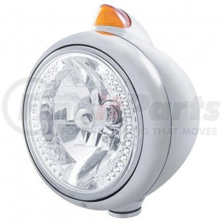 United Pacific 32612 Black Guide 682-C Headlight H4 with White LED and Original Style LED Signal