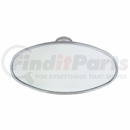 United Pacific 70802 Oval Chrome Plated Aluminum Interior Rear View Mirror With Glue- On Mount