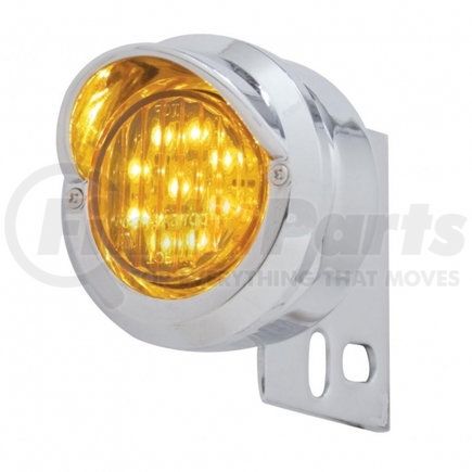 United Pacific 10980 9 LED Mud Flap Hanger End Light w/ Visor - Amber LED/Amber Lens