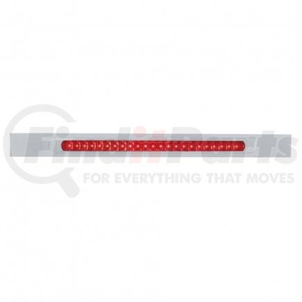 United Pacific 37319 Chrome Top Mud Flap Plate w/ 23 SMD LED Light Bar & Bezel - Red LED/Red Lens