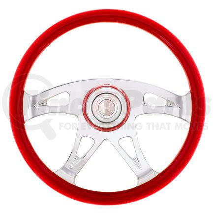 United Pacific 88316 18" Boss Steering Wheel With Color Matching Horn Bezel - Indigo Red