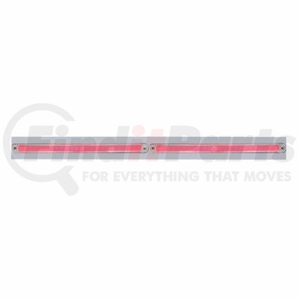 United Pacific 63809 Chrome Top Mud Flap Plate w/ Two 24 LED 12" "GLO" Light Bars - Red LED/Clear Lens