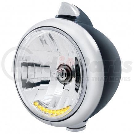 United Pacific 32647 Black Guide 682-C Headlight H4 with 10 Amber LED and Original Style LED Signal-Clear Lens