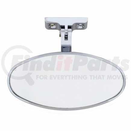 United Pacific 70804 Oval Chrome Plated Aluminum Interior Rear View Mirror With Screw- On Mount