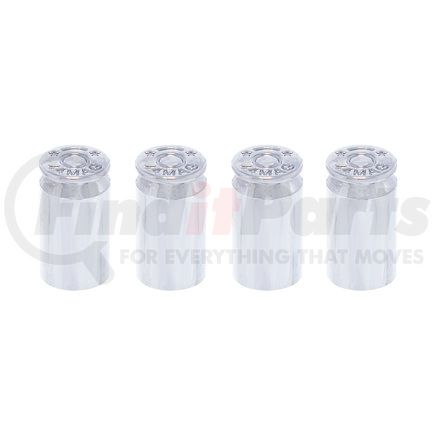 United Pacific 70066 Chrome Bullet Casing Valve Caps (4 Pack)