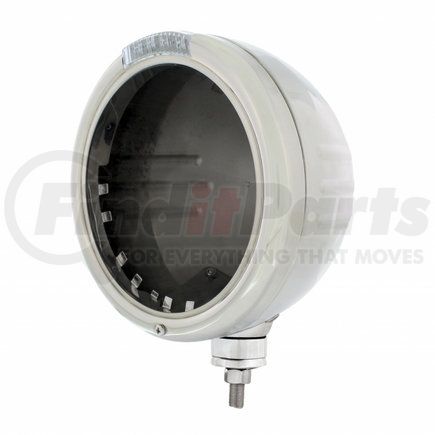 United Pacific 32725 Stainless Steel Classic Stripe Headlight No Bulb with LED Signal