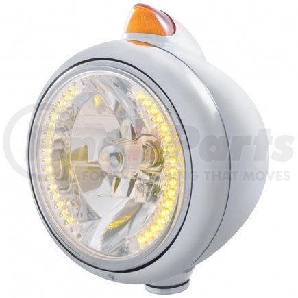United Pacific 32610 Black Guide 682-C Headlight H4 with 34 Amber LED and Original Style LED Signal