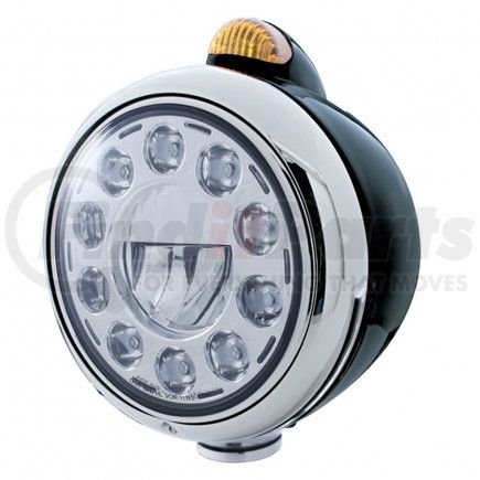 United Pacific 31564 Black Guide 682-C Headlight 11 LED Bulb & Dual Mode LED Signal - Amber Lens