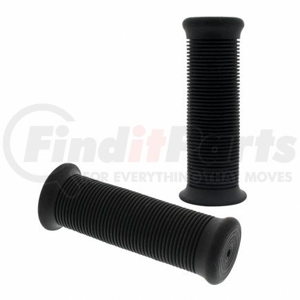 United Pacific 52004B Black Motorcycle Rubber Grip Set - 7/8" or 1" (22/25mm) (Bulk) (Pair)